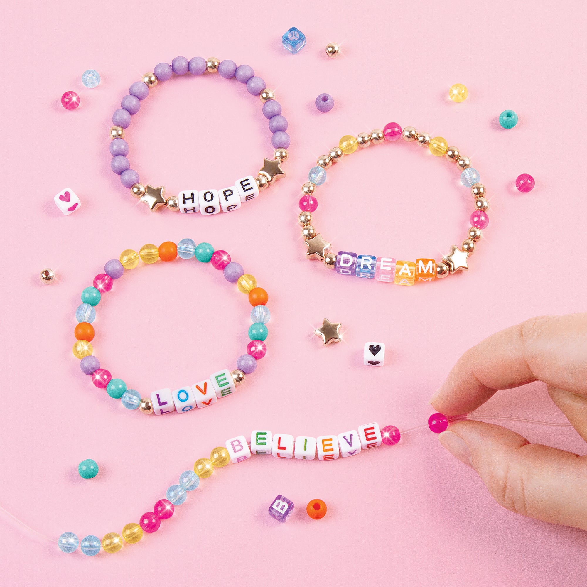 Make It Real Say Yes! Alphabet Bead Bracelet Set