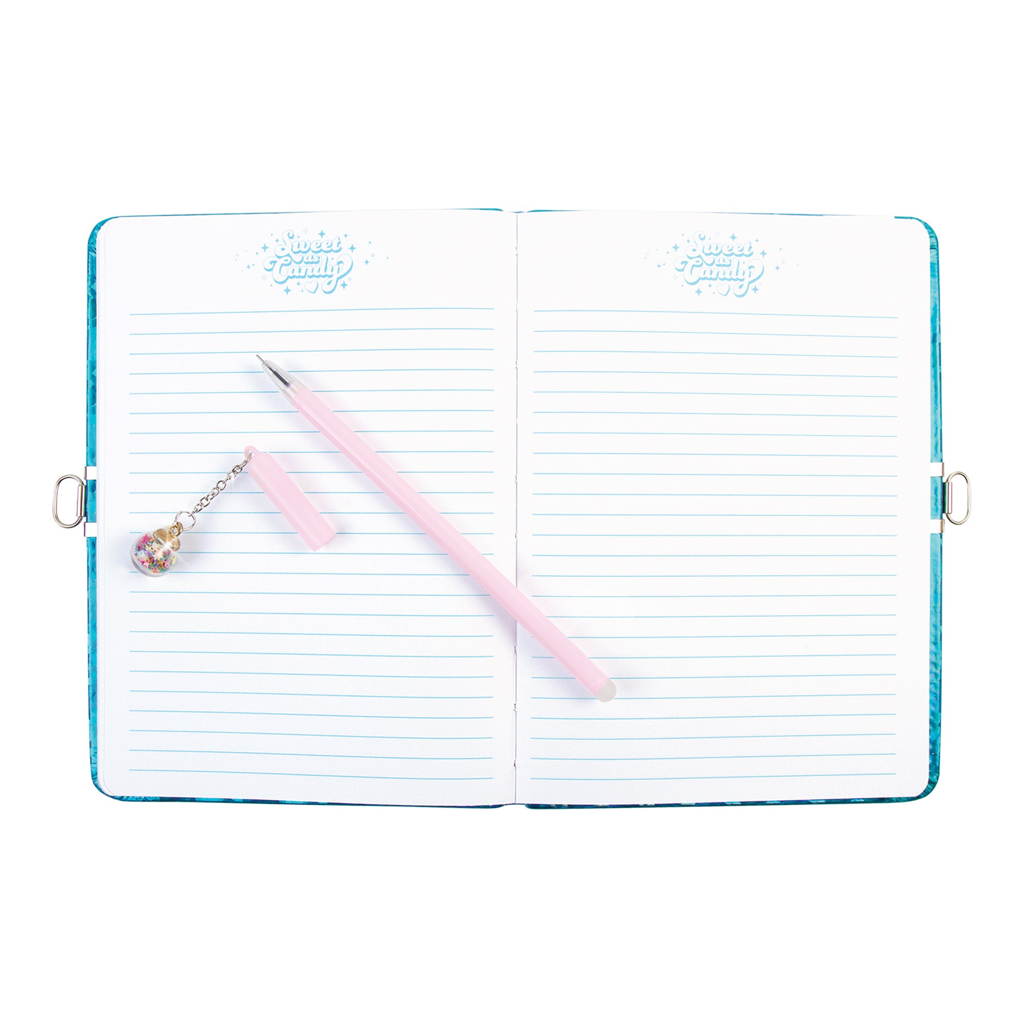 Make it Real - Bubble Gum Glitter Locking Journal with Pen