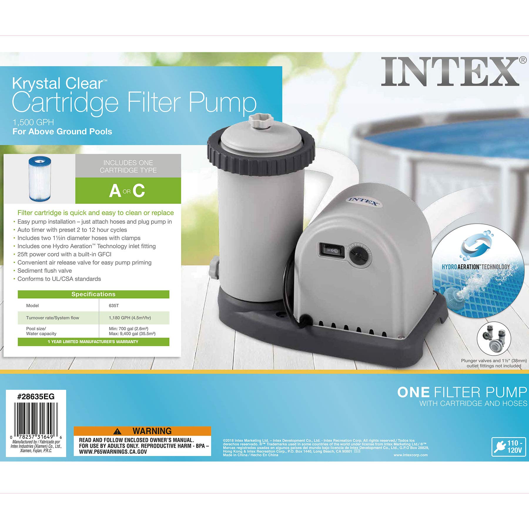 Intex cartridge filter pump