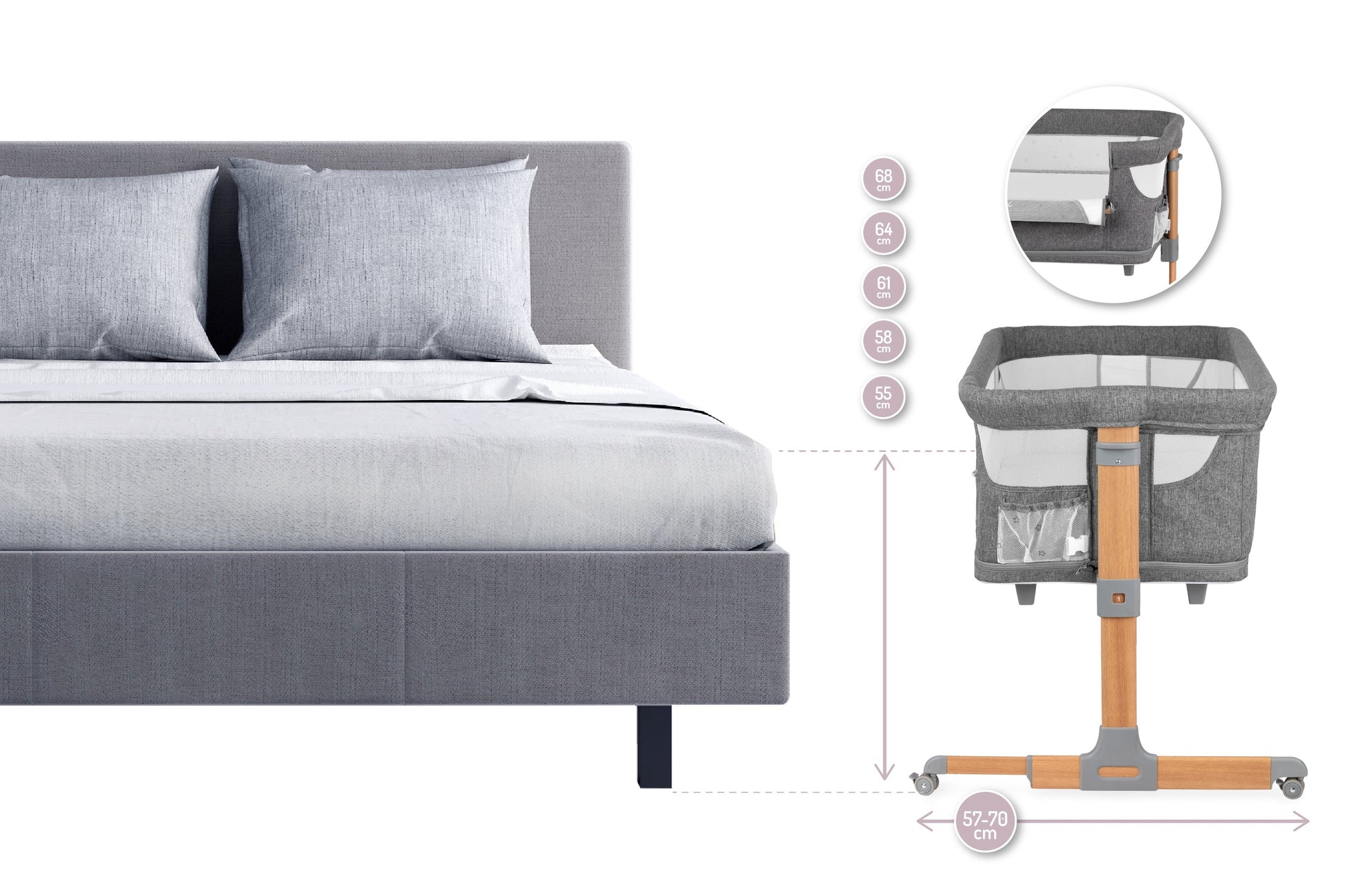 MoMi - Smart Bed 4 in 1 Baby crib
