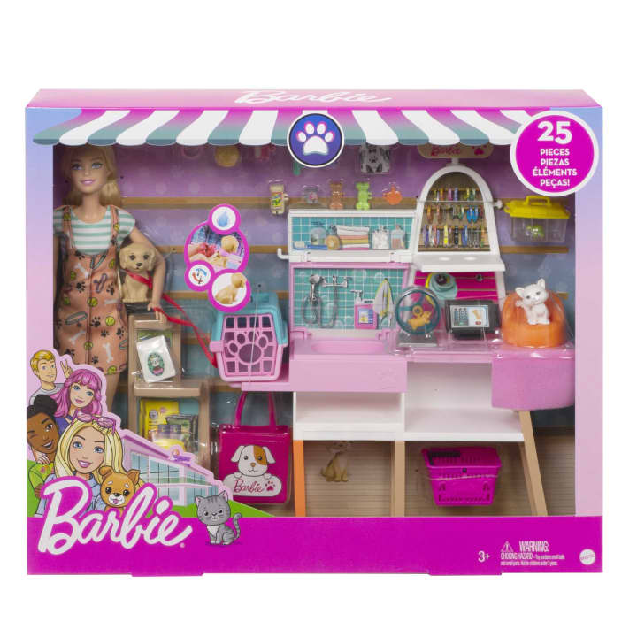 Barbie - Doll And Pet Boutique Playset With 4 Pets And Accessories