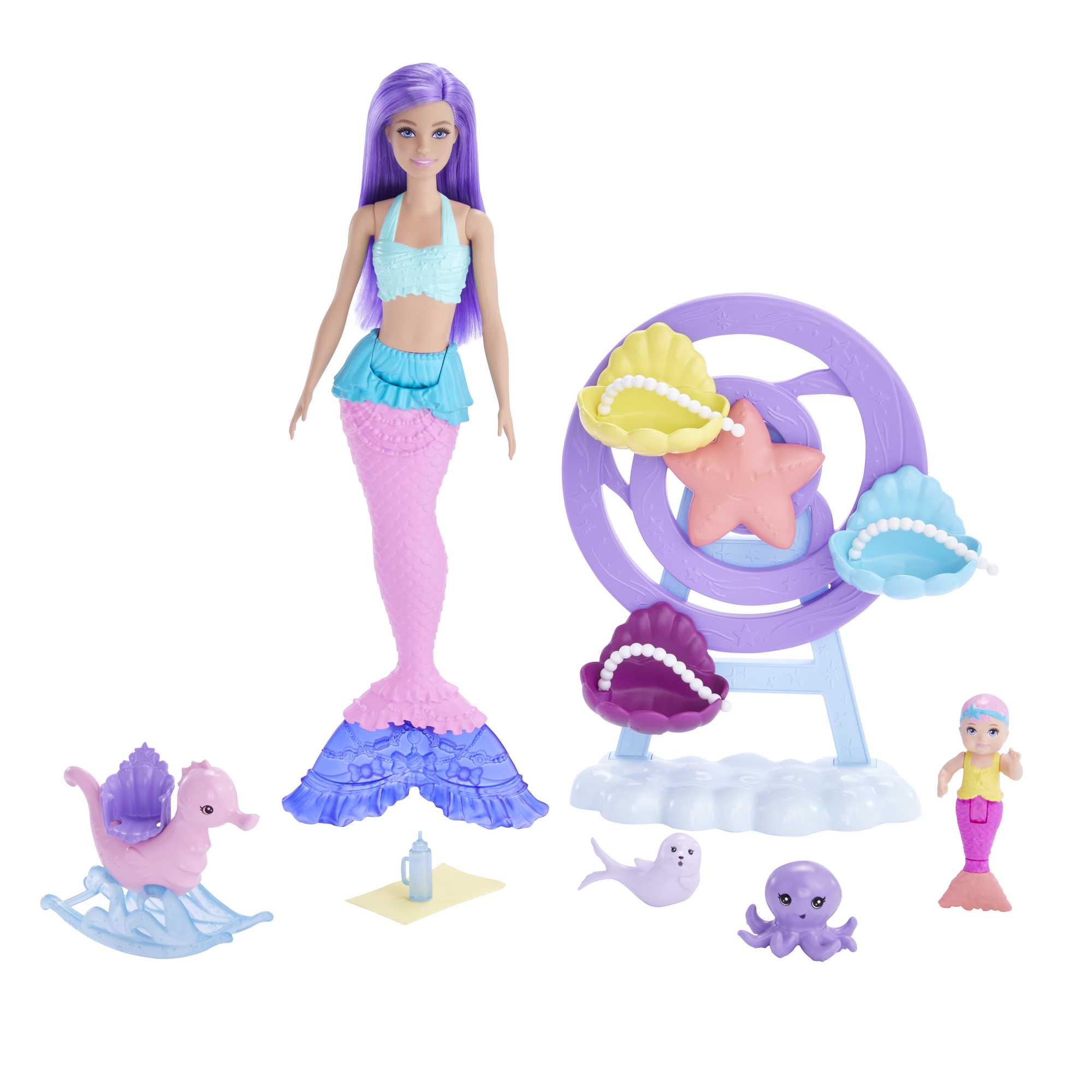 Barbie - Mermaid Doll, Nurturing Playset