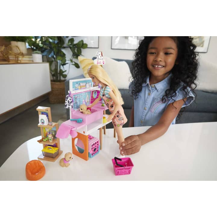 Barbie - Doll And Pet Boutique Playset With 4 Pets And Accessories