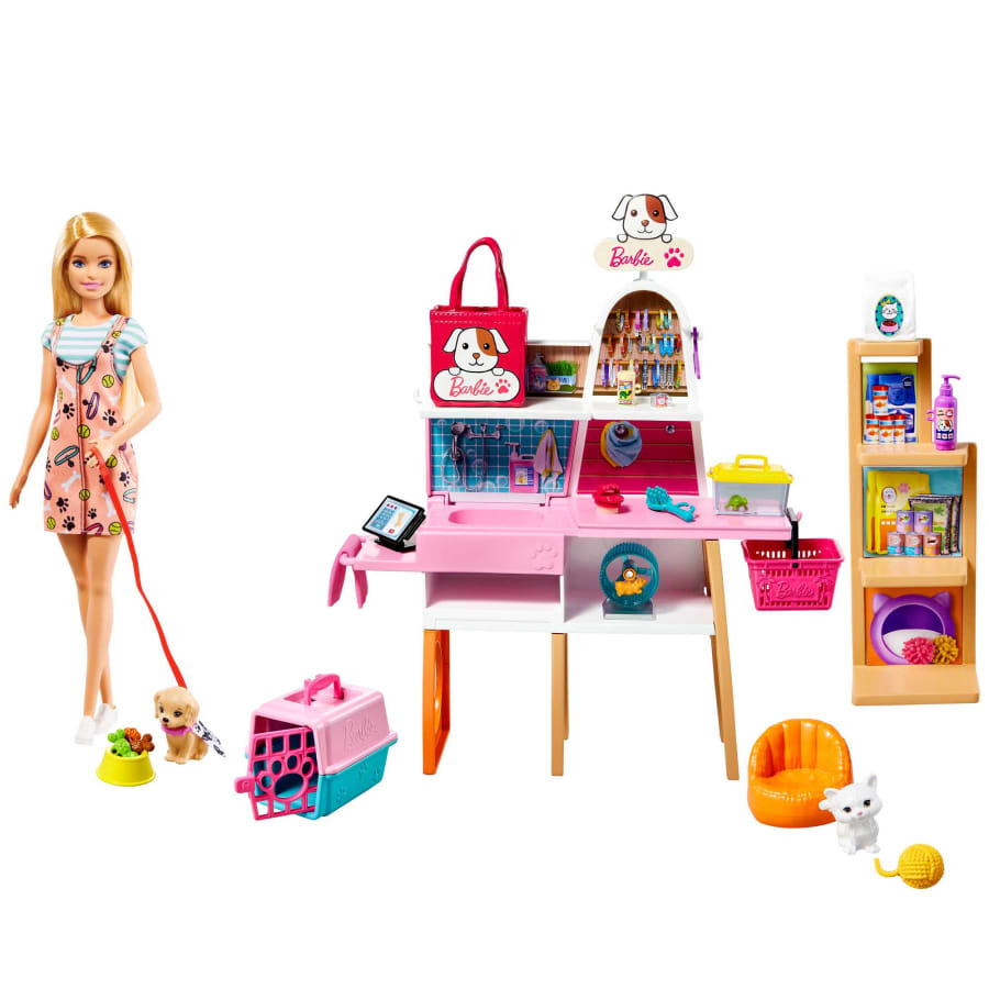 Barbie - Doll And Pet Boutique Playset With 4 Pets And Accessories