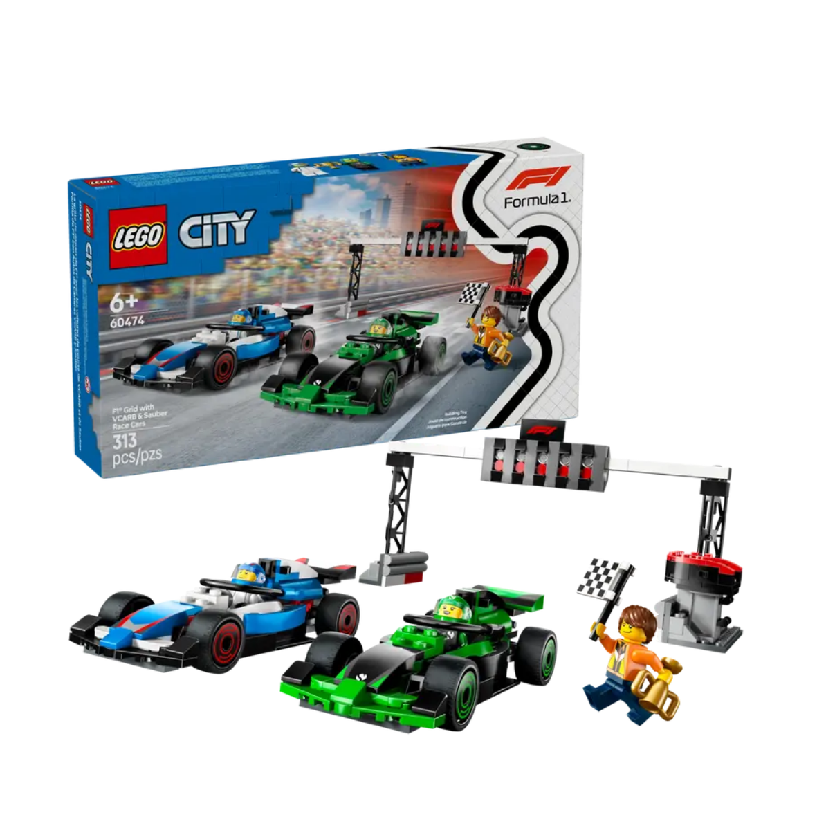 Lego F1® Grid with VCARB & Sauber Race Cars