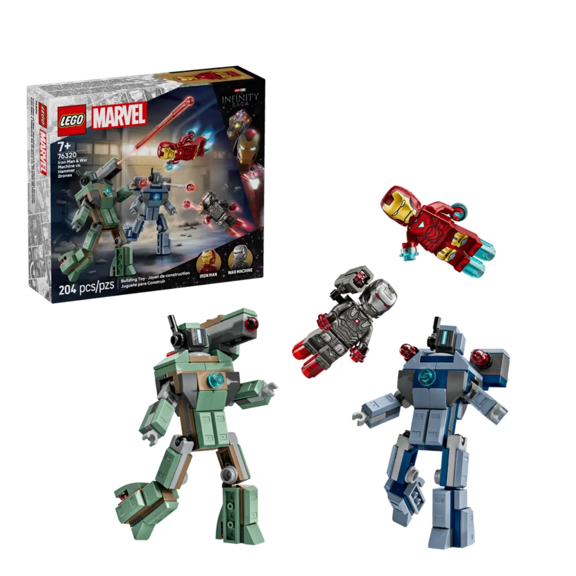 Lego Iron Man &amp; War Machine vs. Hammer Drones