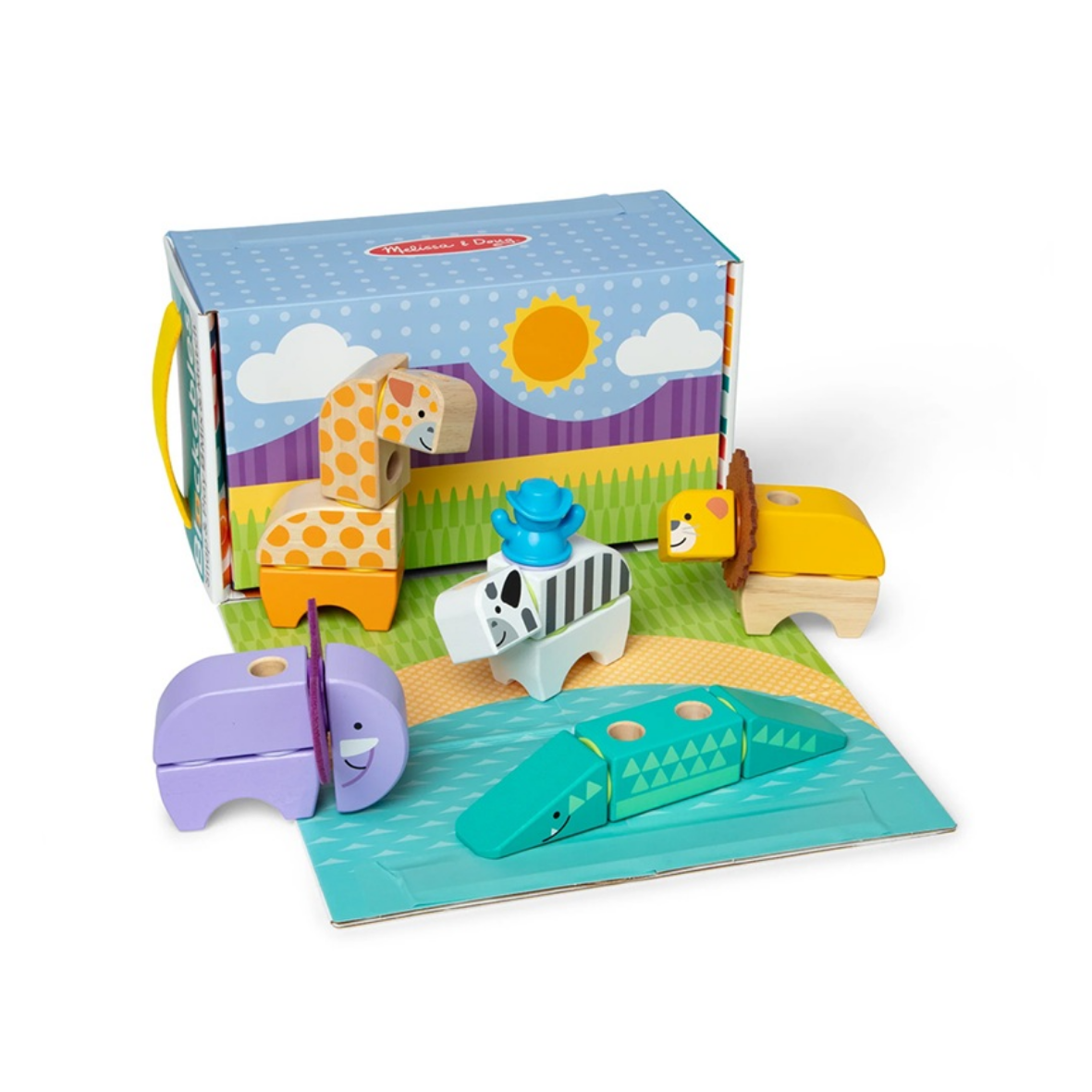 Melissa & Doug Blockables Safari Animals Building Set