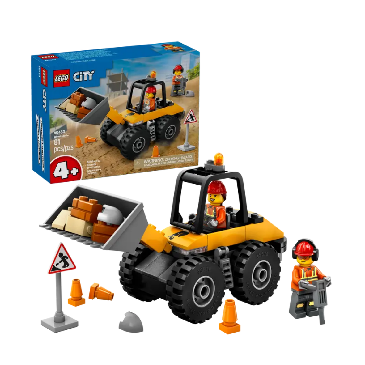 Lego Yellow Construction Wheel Loader