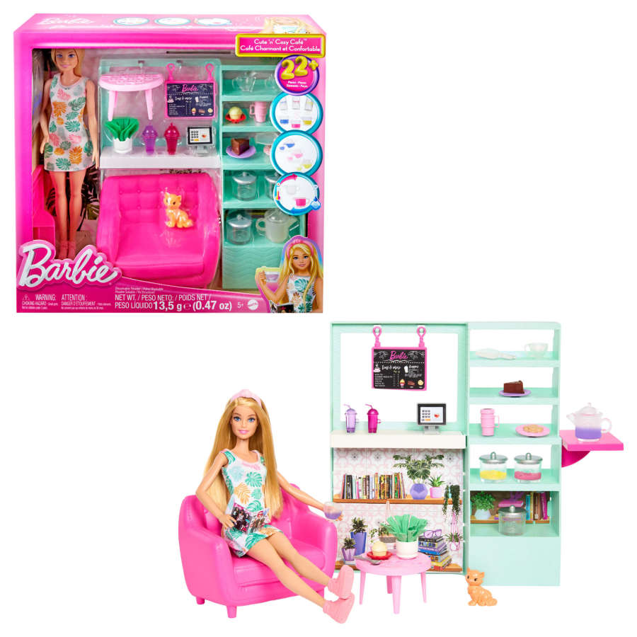 Barbie -  Cute ‘n’ Cozy Café Doll And Playset